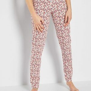 Pantalon jersey imprimé blanc / rouge Kiabi