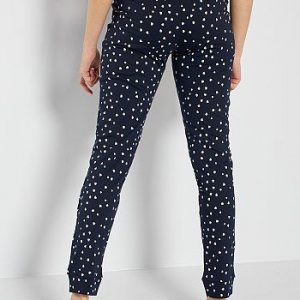 Pantalon jersey imprimé bleu marine Kiabi