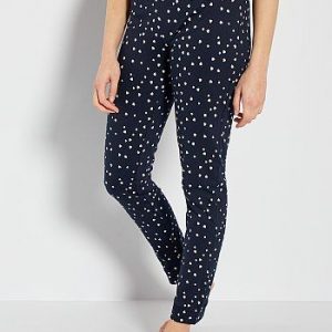 Pantalon jersey imprimé bleu marine Kiabi