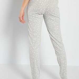 Pantalon jersey imprimé gris Kiabi