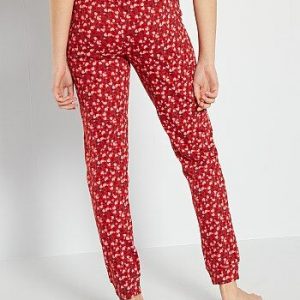 Pantalon jersey imprimé rouge Kiabi