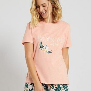 Pyjama short imprimé rose Kiabi