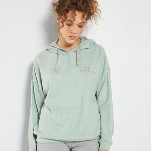 Sweat doux à capuche vert d’eau Kiabi