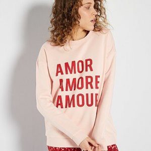 Sweat imprimé rose Kiabi