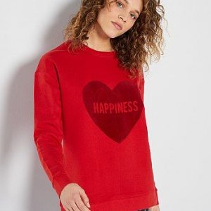 Sweat imprimé rouge Kiabi