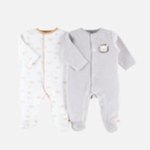 Set de 2 pyjamas 1-pièce en velours