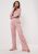 Rose pale Pantalon de pyjama vieux rose côtelé mix and match, Rose pale femme